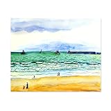  FLUCK Impression sur toile，Les Sables d\'Olonne ，Reproduction de peintures à l\'huile sur toile，Pour décoration de maison et de bureau50x65cm(19x26in) Sans cadre