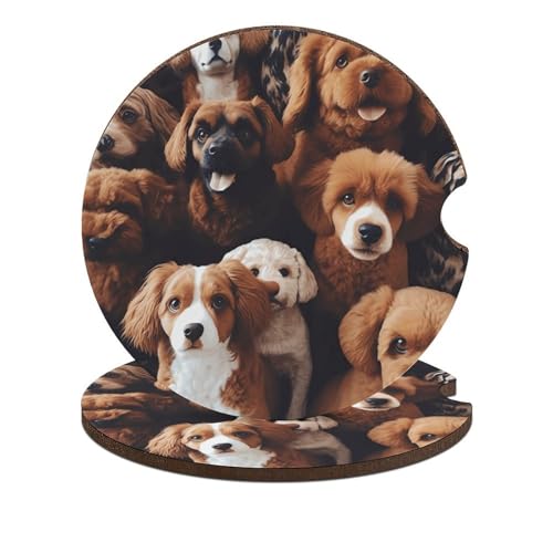 Portavasos para autos con diseño de perros, pack de 2 miniatura 1