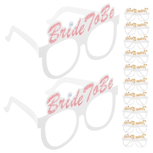 GAROZATION Funny Decorative Party Glasses 12pcs Paper 3d Glasses for Bachelorette Bride Wedding Photo Booth Props