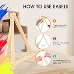 32 Pack 9 Inch Wood Easels, Easel Stand for Painting Canvases, Art, and Crafts, Tripod, Painting Party Easel, Kids Student Tabletop Easels for Painting, Portable Canvas Photo Picture Sign Holder - Image 3