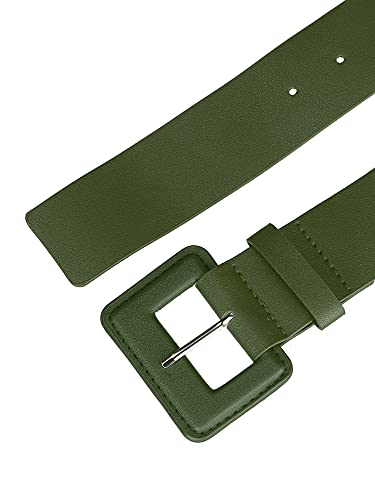 Allegra K Ladies Plus Size Pure Belts, Adjustable Rectangle Buckle Wide Waistband Belt for Dress2