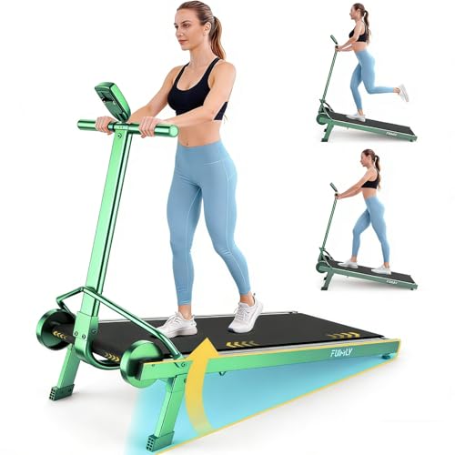 Image of Walking Pad Treadmill with Incline 20%, Manual Foldable Walking Pad with Handle Bar, 500lbs Capacity, Non-Slip Surface, Fixed Incline, Digital Monitor, Compact Build for Home /Gym /Indoor /Outside