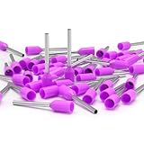 AIRIC UL Listed Wire Ferrule Connectors 26 Gauge - DIN Standard - Crimp Copper Ferrules Terminals Wiring Electrical Connector Nylon Insulated Pin Cord End Terminal 26 Gauge, Purple, 200 Pcs