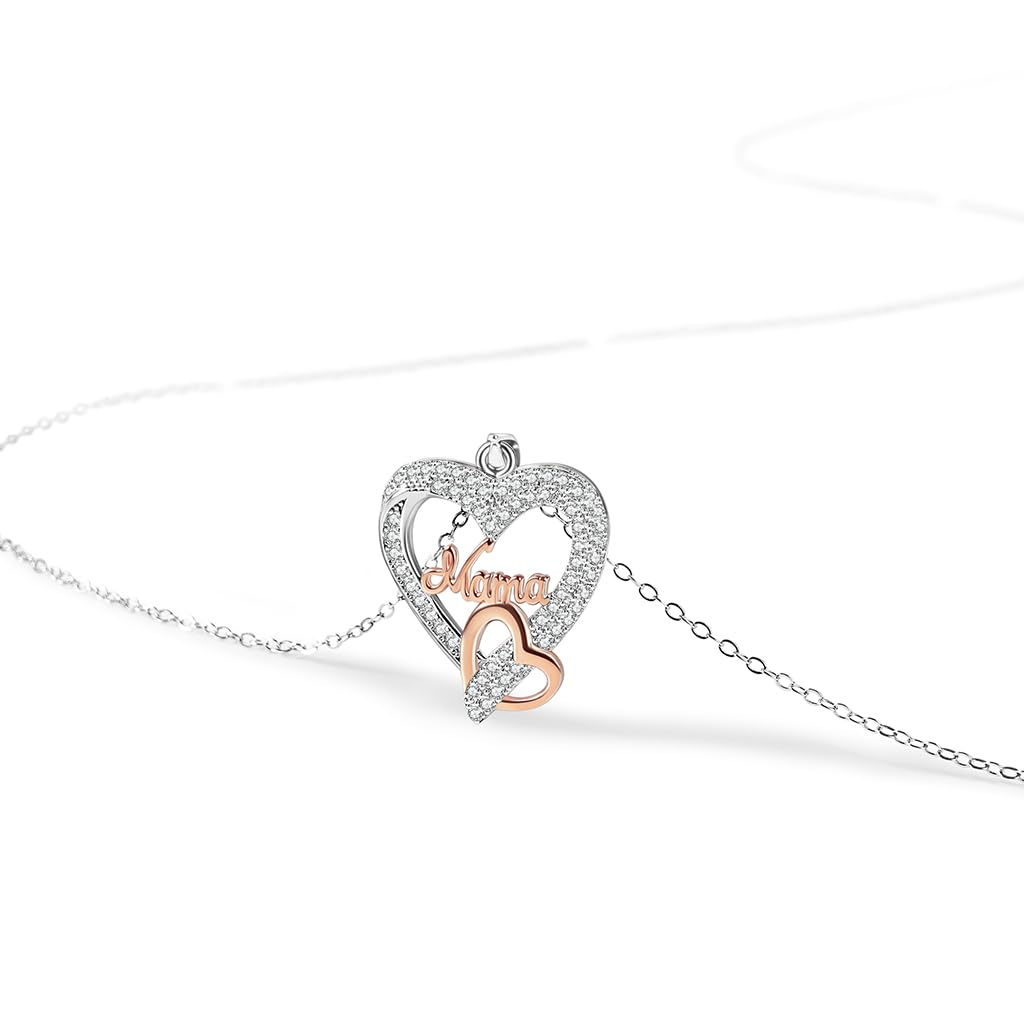 ADDWel Geburtstagsgeschenk für Mama Mutter - Ewige Rose Musikbox Spieluhr Geschenkset mit Mama Kette 925 Silber, Besonderes Geschenk zum Geburtstag oder Muttertag für Mutter von Sohn Tochter Ehemann