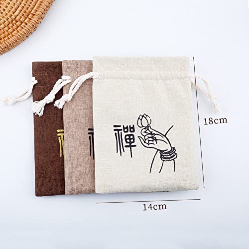 4 bolsas sachet con patrón Buddha Hand y Lotus 14x18 cm miniatura 4