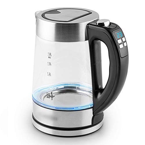 1.8L Glas-Wasserkocher aus Automatisch glühendes, temperaturgesteuertes Isolier-Elektrokesselhaushalt,Silber