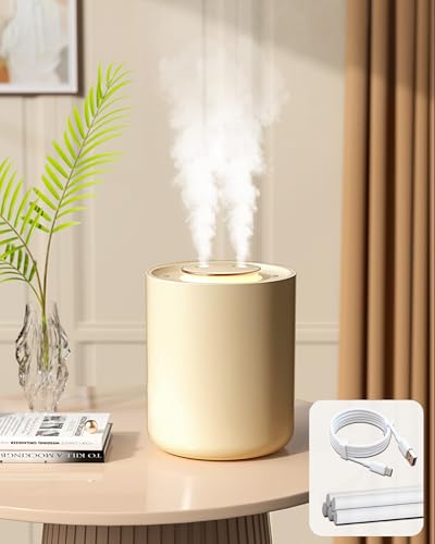KASYDoFF Humidifier for Bedroom, 1500ML Air Humidifier for Bedroom Baby with Night Light, 1800mAh Rechargeable Humidifiers for Plants,9H Auto Shut-Off, 3 Mist Modes, Super Quiet