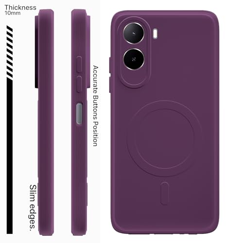 Image of Pikkme Back Cover for Mi Redmi A7 Pro /Poco C85x 5G Soft Matte Silicone Mag-Safe Design (Mag-Safe Not Support) Camera Protection | Slim Fit Bumper Cover (Purple)