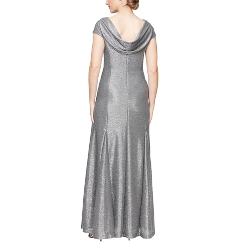 Image of Alex Evenings Women's Long Cowl Neckline Mother of The Bride Dress, Formal Event Gown (Petite and Regular Sizes)