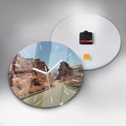 Horloge en verre de qualité supérieure Route 66 Wallfluent design - 5