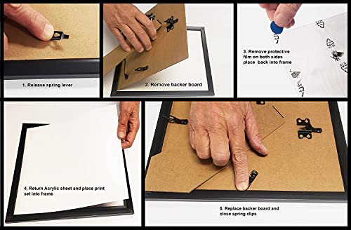 Star Vessels Wars Decor Gifts Men - Set Of 8 Framed Wall Art Prints (8X10) Bedroom Bathroom Home Decor Decorations Themed Movie Action Sci Fi Comic-Con Reinterpreted Vintage Figures #TOP7