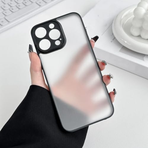 Coque iPhone 17 Pro noire au design épuré en TPU givré haute protection
