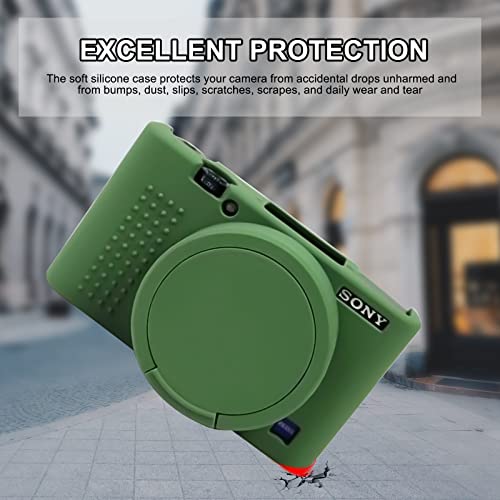 Image of Easy Hood Case for Sony Cyber-Shot RX100 VII, Soft Silicone Protective Cover Protector Skin Removable Lens Cover for Sony DSC-RX100 VII DSC-RX100M7 Digital Camera (Green)