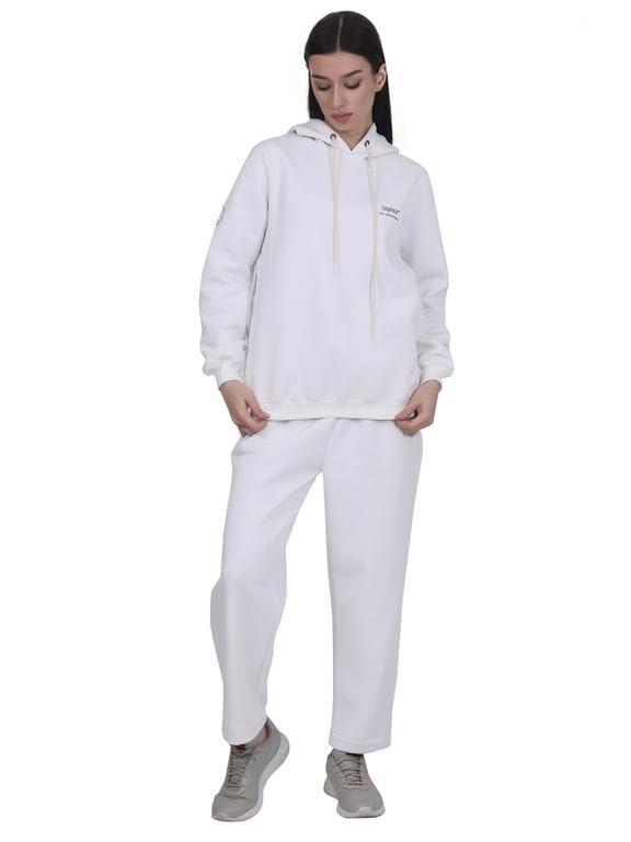 rangriwaz Women's Performance Cotton Hoody Set for Winter Season- White-picture-30
