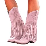 fransenstiefel 💥Anlass: damenstiefeln kann leicht mit allen Arten von Freizeitkleidung kombiniert werden, ideal für alle Gelegenheiten, Party, Club, Abend, Dating, Alltagskleidung usw.