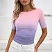 UHBYGV Sexy Off the Shoulder Tops Women Ruched Summer Short Sleeve Shirts Ribbed Slim Fitted Trendy Going Out Tops Blouses Pink