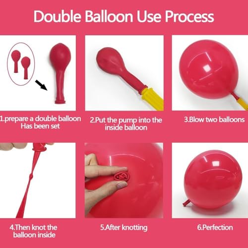 Image of Pink and Rose Red Balloons Garland Double Stuffed Baby Pink Balloons Different Sizes Macaron Orange Latex Balloons Arch Kit for Birthday Wedding Anniversary Baby Shower Flamingo Party Decorations