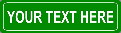 BuildASign Personalized Custom Street Sign – Aluminum Road Sign for Bedroom, Game Room, Man Cave, Garage or Playroom Decor, Weather-Proof & UV Fade Resistant (5"x18”, Green)