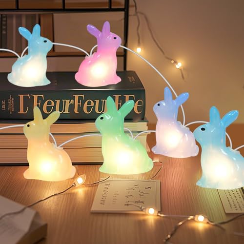 Luces de conejito para Pascua 8.5 pies 10 LED colores miniatura 3