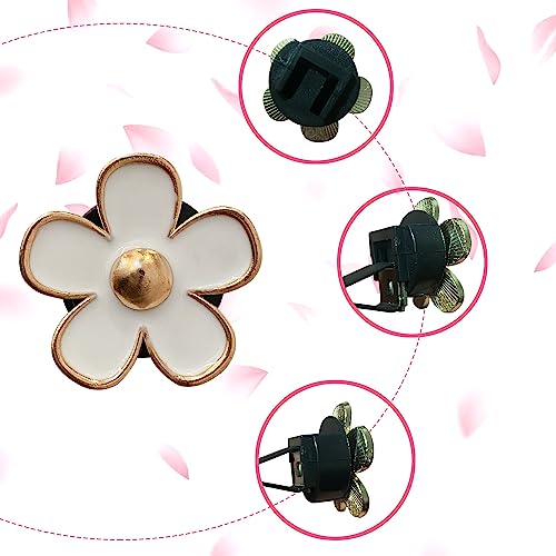 Image of 4 Pieces Daisy Flower Air Vent Clip Car Charm Colorful Car Interior Accessories for Girls Women（Yellow）