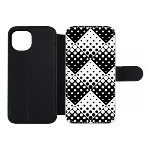 Etui cuir pour iPhone 15 Plus antichoc évite les rayures d'écran motif géométrique