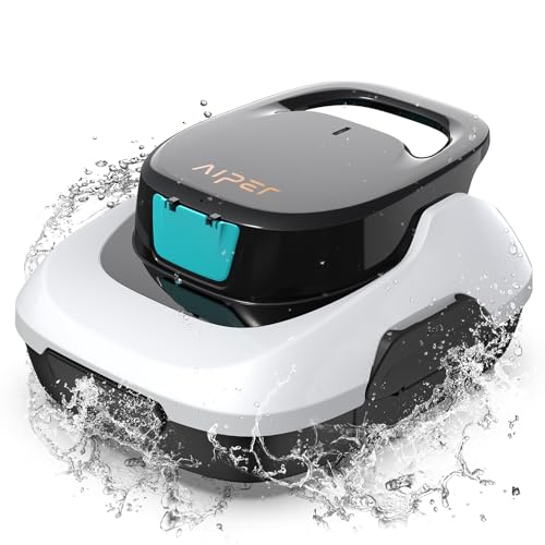 AIPER Scuba SE Robot Piscine, Reconditionné Aspirateur Piscine sans Fil, 90 Minutes de Nettoyage, Fonction de Stationnement Automatique, Idéal pour Piscines Hors Sol 80㎡ (Reconditionné) Gris
