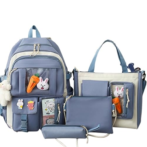 Cartable sac à dos lycée pour adolescentes avec son set de 5 pièces assorties