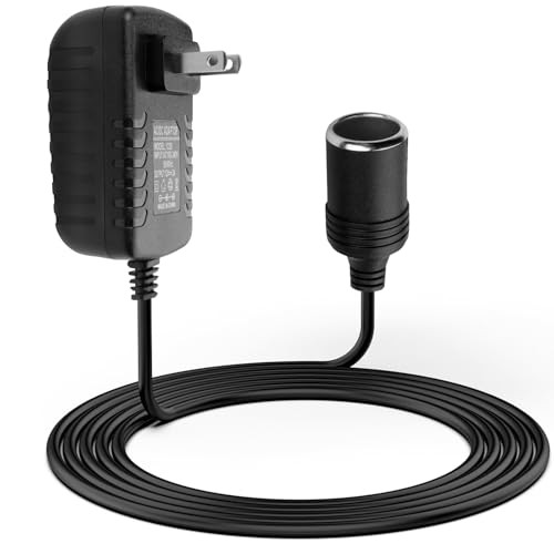 AC to DC Converter 2A 24W Car Cigarette Lighter Socket Adapter Power Cable 110-240V to 12V AC/DC for Automobile Home Use Car to Wall Plug（Under 24W only） (Pack of 1)