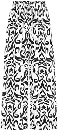 PRETTYGARDEN Womens Pants Elastic Waist Floral Lightweight Palazz...