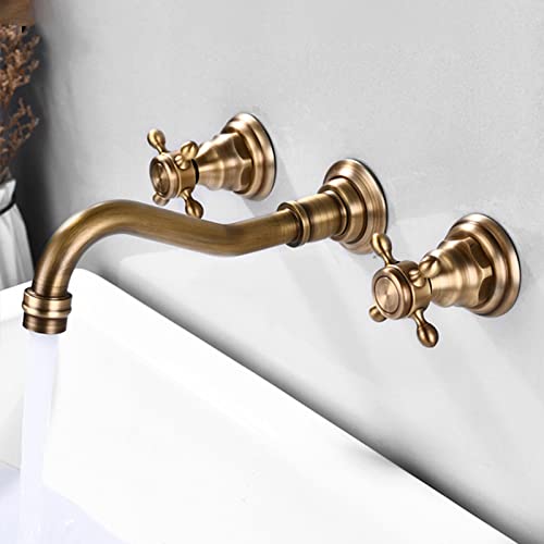 Robinet mural chaud et froid pour lavabo de salle de bain rétro familiale
