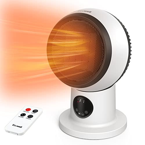 ECOWELL 15" Compact Modern Heater and Fan Combo, 1500W PTC