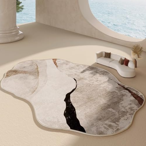 Tapis Moderne Forme Irrégulière Minimaliste - Design Artistique A...