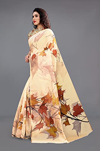 Image of MIRCHI FASHION Women Saree Organza Printed | Traditional Semi-Transparent Festive Sari with Unstitched Blouse Piece