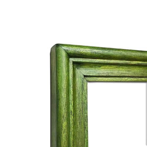 Image of Handcrafted A3 Wooden Rectangular Photo Frame, A3 (29.7 x 42 cm) Display for Artworks, and Photos of Your Loved Ones, Large Picture Frame Best for Home, Office, and Wall Decoration, Green