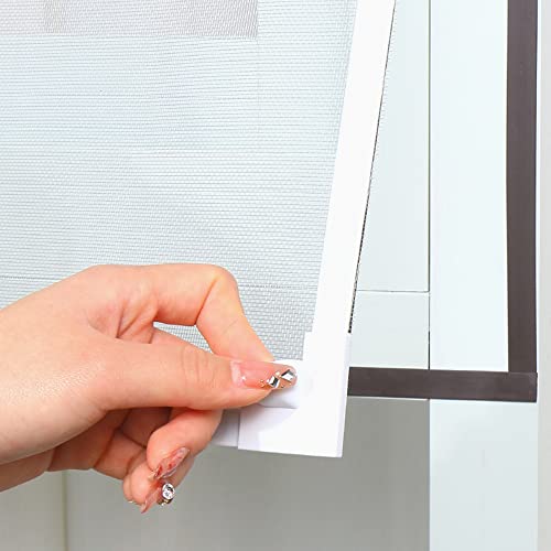Adjustable DIY Magnetic Window Screen fit Max 70 x 50 inch for Any Smaller Size with Strong Anti-Tear Fiberglass Mesh