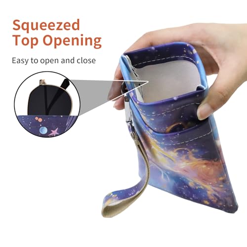 Image of Double Eyeglass Case Soft Dual Glasses Case for Women Men Travel Squeeze Top Sunglasses Cases Eyeglasses Pouch
