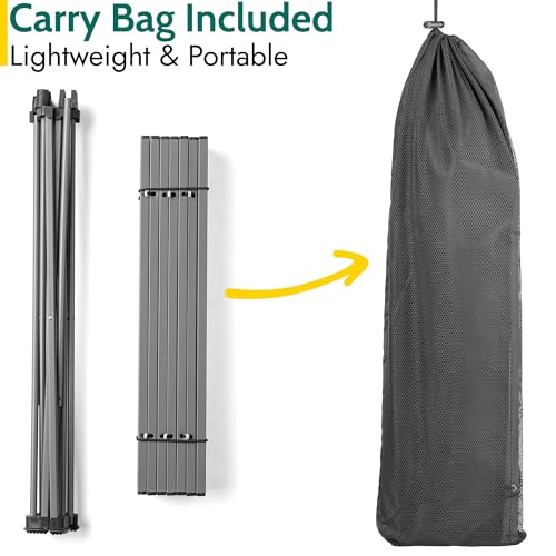 Trail Camping Table Folding Lightweight Aluminium Frame and Roll Up Top With Compact Carry Bag (H31cm x W34cm x L37cm) - Image 7