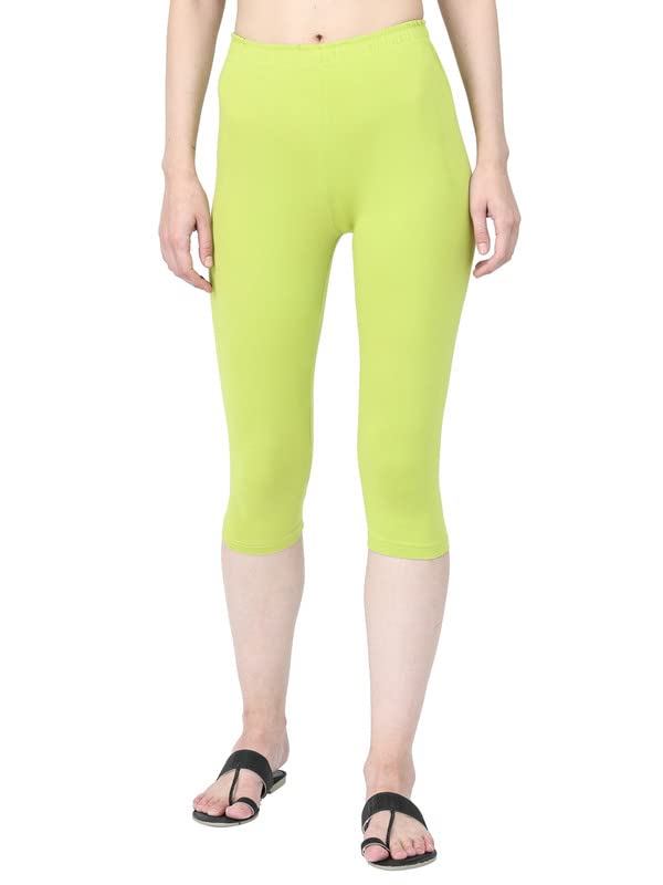 Image of Robinbosky Premium Stretchable Cotton Capri Legging for Women | Suitable for Formal wear & Casual wear | High-End Elastic Makes. The Leggings Squat Proof and Durable for Travel, Yoga, & Workout.