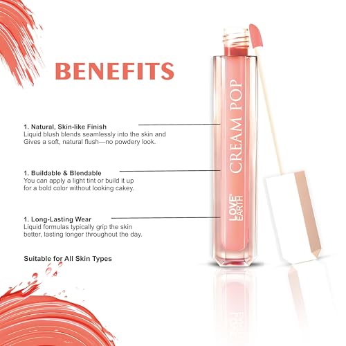 Image of Love Earth Cream Pop Blush - Garnet| Hyaluronic Acid | Smooth, Lightweight, Long-Lasting | Dewy Finish, Easily Blendable| Everyday Natural Glow | Suitable for All Skin Types -2ML