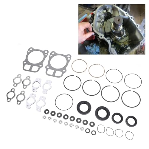 Kit de Revisão de Motores, Acessórios para Cortador de Grama Conjunto de Anéis de Pistões de Liga de