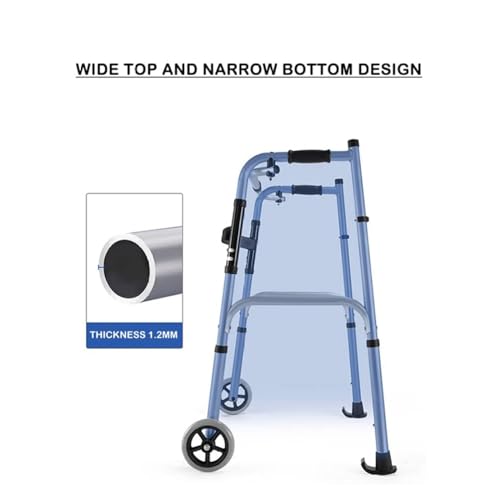 Pliable Cadres De Marche Et Déambulateurs Fixe Adulte Intérieur,Cadre De Marche en Aluminium Réglable pour Personnes Âgées Handicapées,Aide À La Marche 4 Roues Au Déambulateur Debout – vue 7