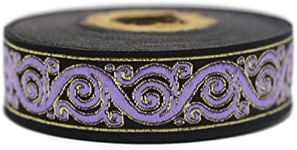 11 Yard 0.86" Wide Lilac Celtic Snail Jacquard Ribbon Trim Woven Border Upholstery Fabric Drapery Costume Design 22221