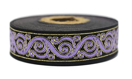 11 Yard 0.86" Wide Lilac Celtic Snail Jacquard Ribbon Trim Woven Border Upholstery Fabric Drapery Costume Design 22221 #TOP2
