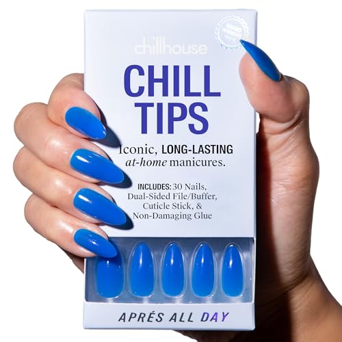 Chillhouse - Chill Tips, Press on Nails Kit - Aprés All Day (Oval) - 30 Nail Shapes & Sizes - Up to 2 Weeks of Wear - Customizable Fit - Reusable - Latina Founded & Women Owned - Beauty & Self Care