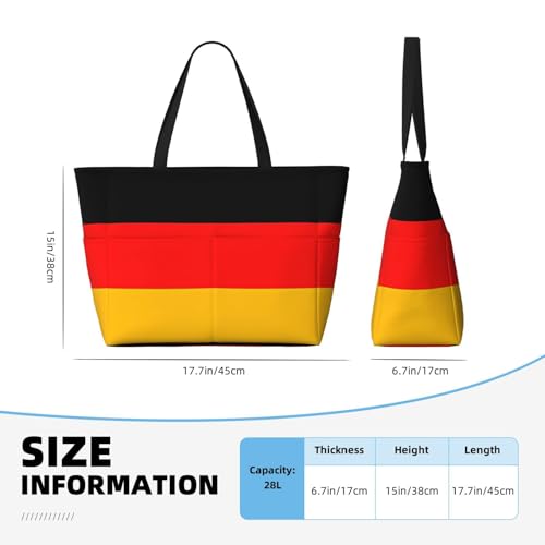 QWVBNgermany flag Beach travel bag, lightweight and reusable, suitable for family trips, gym and outdoor adventures.4