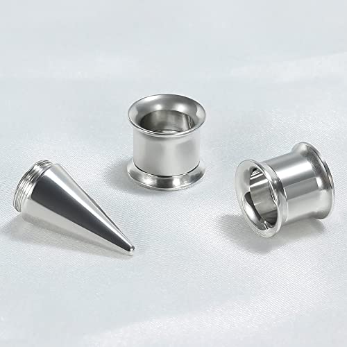 TBOSEN 36PCS Ear Gauge Stretching Kit Stainless Steel Double Flare Alloy Tapers 3 In 1 Plugs Set Eyelet 14G-00G4
