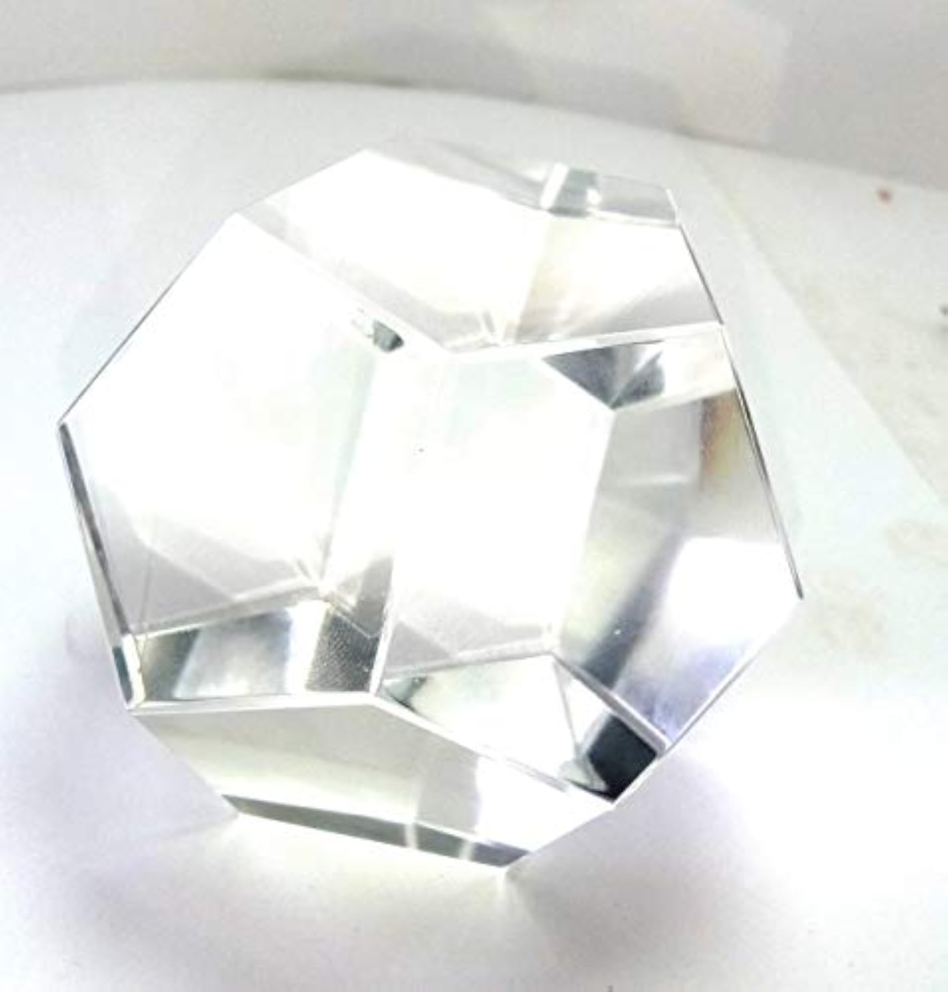 Glass Crystal Dodecahedron Gemstone for Good Luck