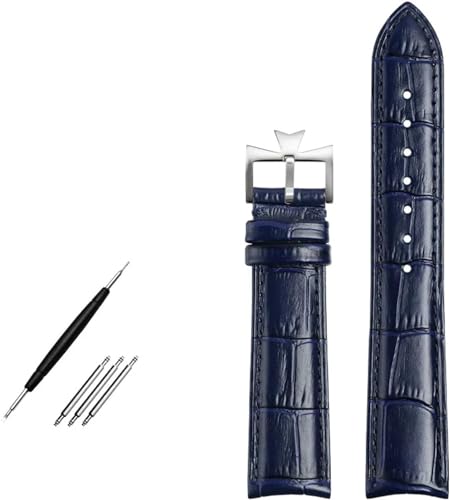 Bracelet montre courbe en cuir résoud l'espace vide boucle bleue argent 20mm