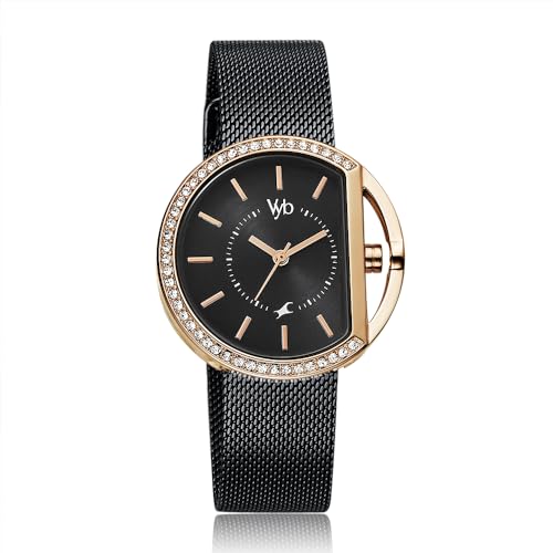 Fastrack Vyb Showstopper Quartz Analog Black Dial Stainless Steel Strap Watch for Girls-FV60015KM01W (B0CT5ZXTNG) Amazon Price History, Amazon Price Tracker