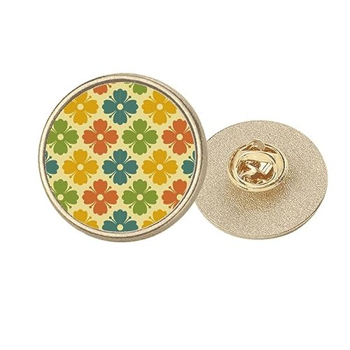 Broche ronde en métal doré fleur bonbon taille M pour veste